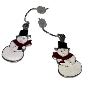 Snowman Earrings Holiday Christmas Winter Dangle Drop Earrings NWT
